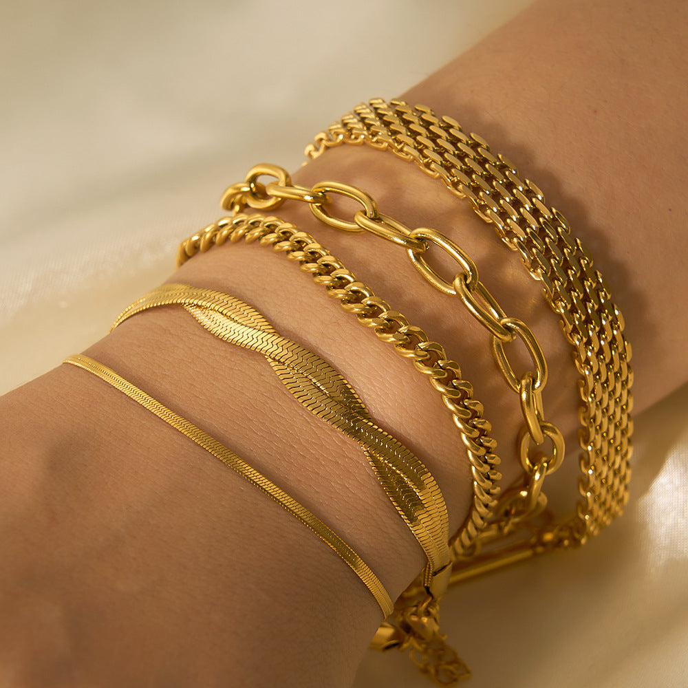 Titanium Steel Series Bracelet – INS Style Twisted Design