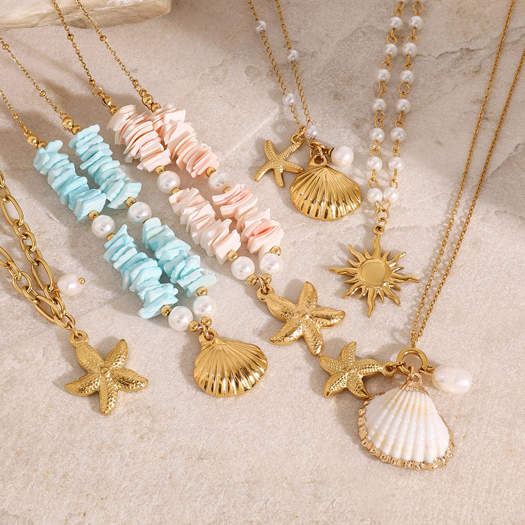 Titanium Steel Series Ocean Shell Pearl Combination Luxury High-end Style