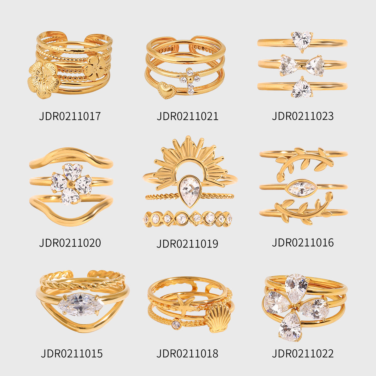 Titanium Steel Stackable Rings Set