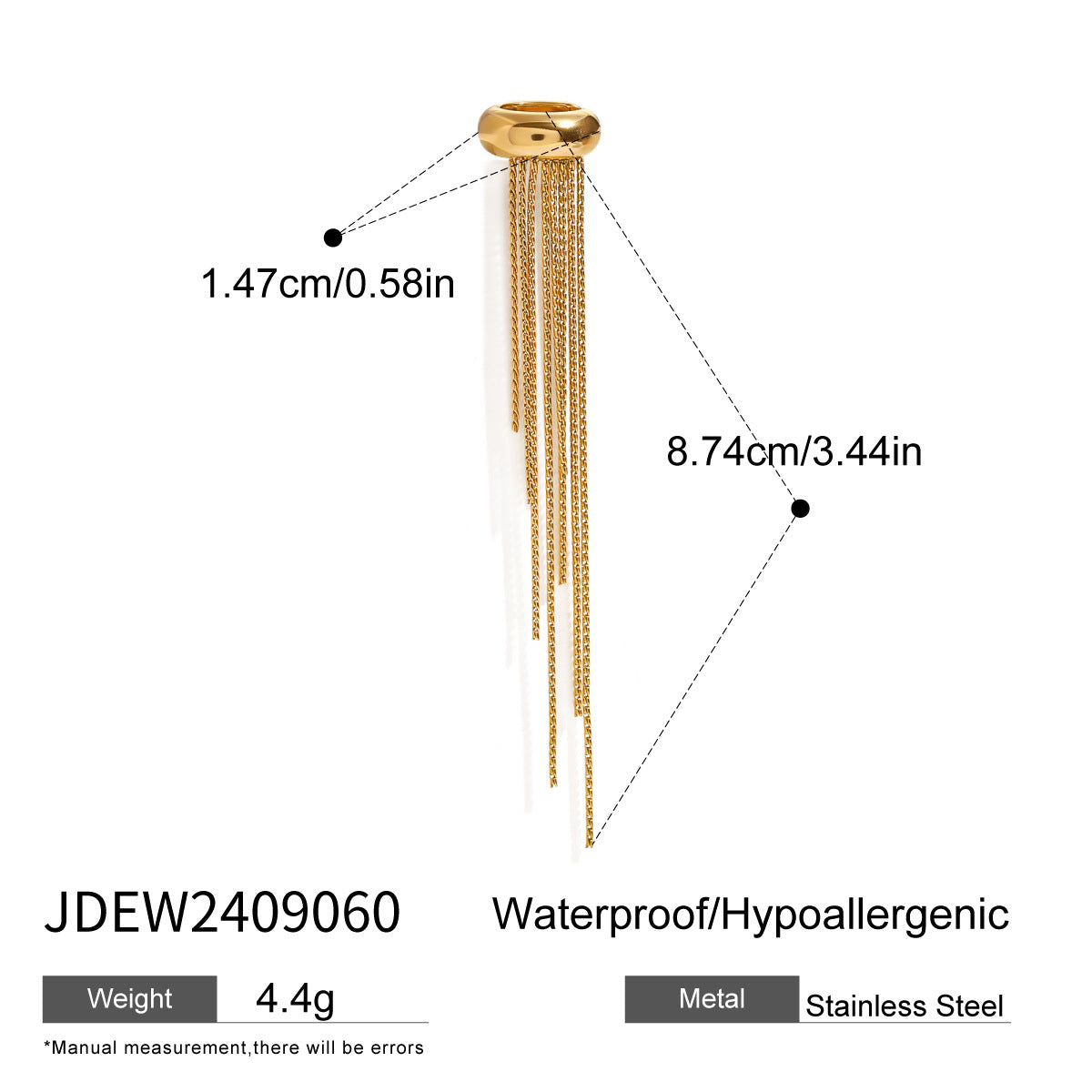 Premium Titanium Steel Tassel Ear Cuff