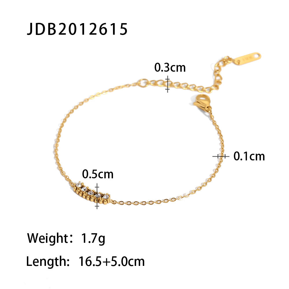 French Titanium Steel Series Zircon Bracelet