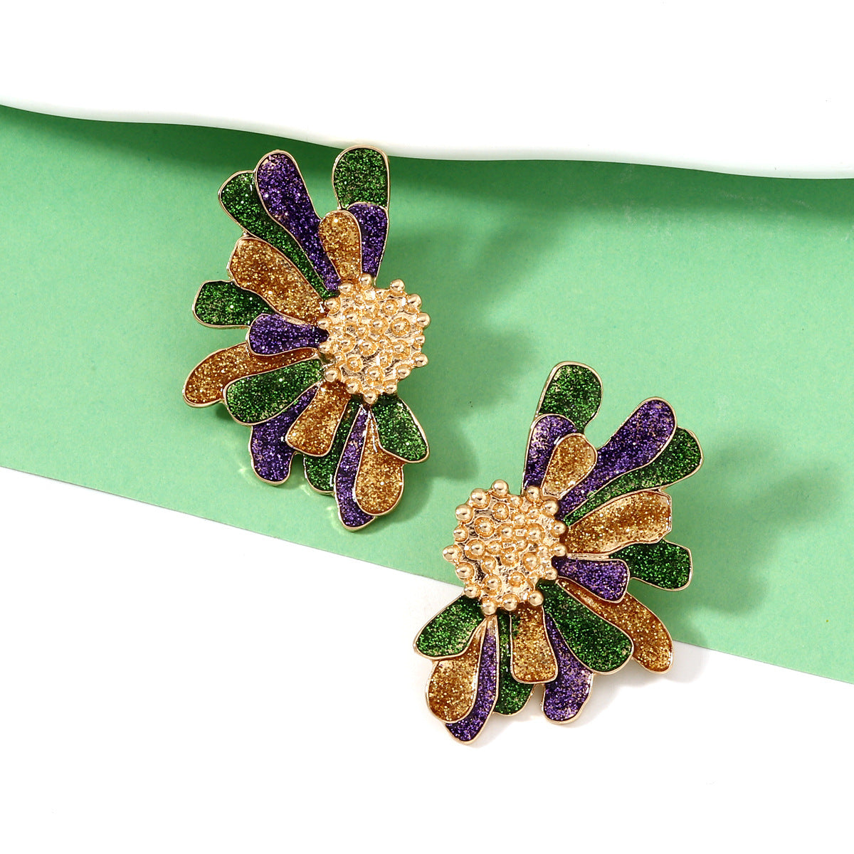 Fiesta Flower Earrings with Jubilant Colors