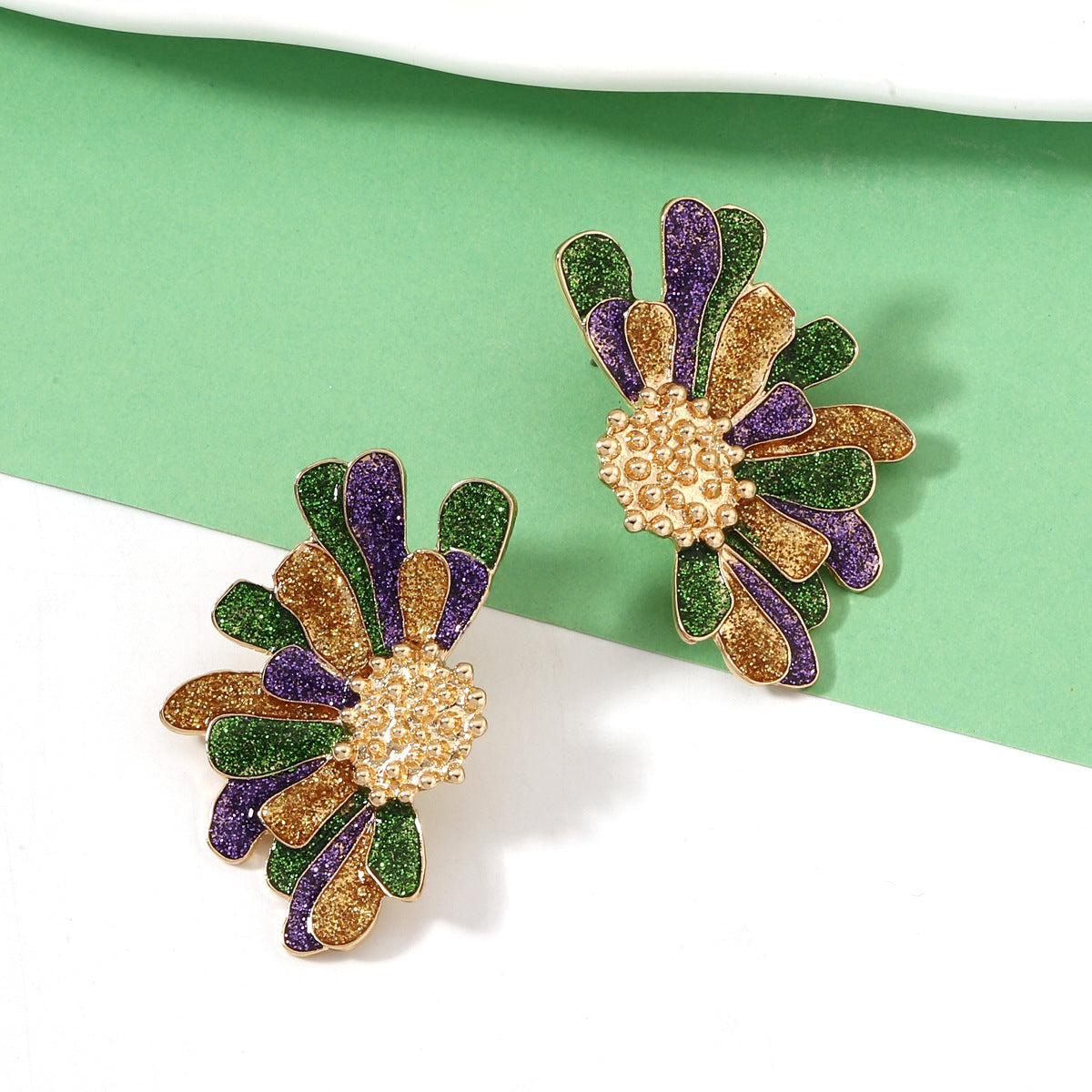 Fiesta Flower Earrings with Jubilant Colors