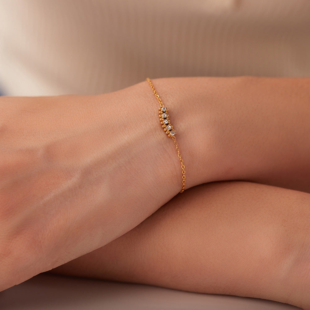 French Titanium Steel Series Zircon Bracelet