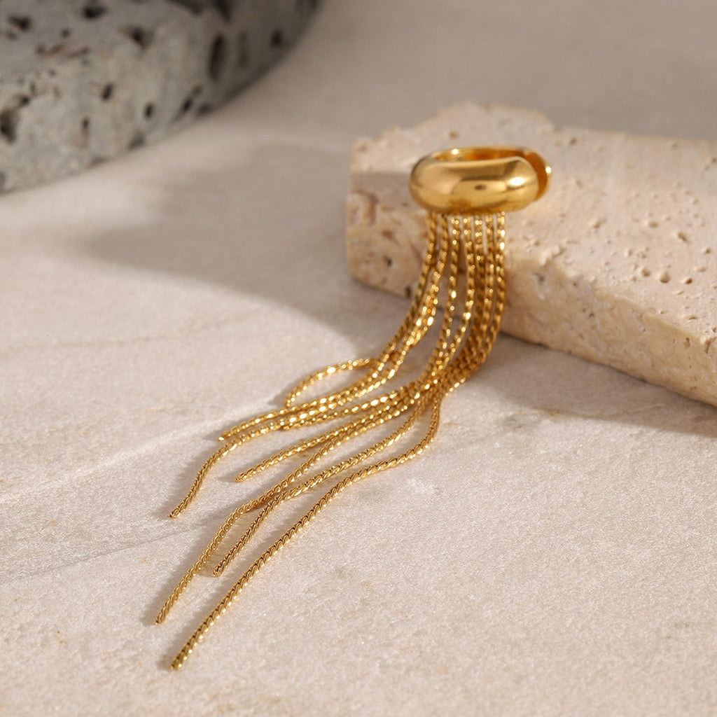 Premium Titanium Steel Tassel Ear Cuff
