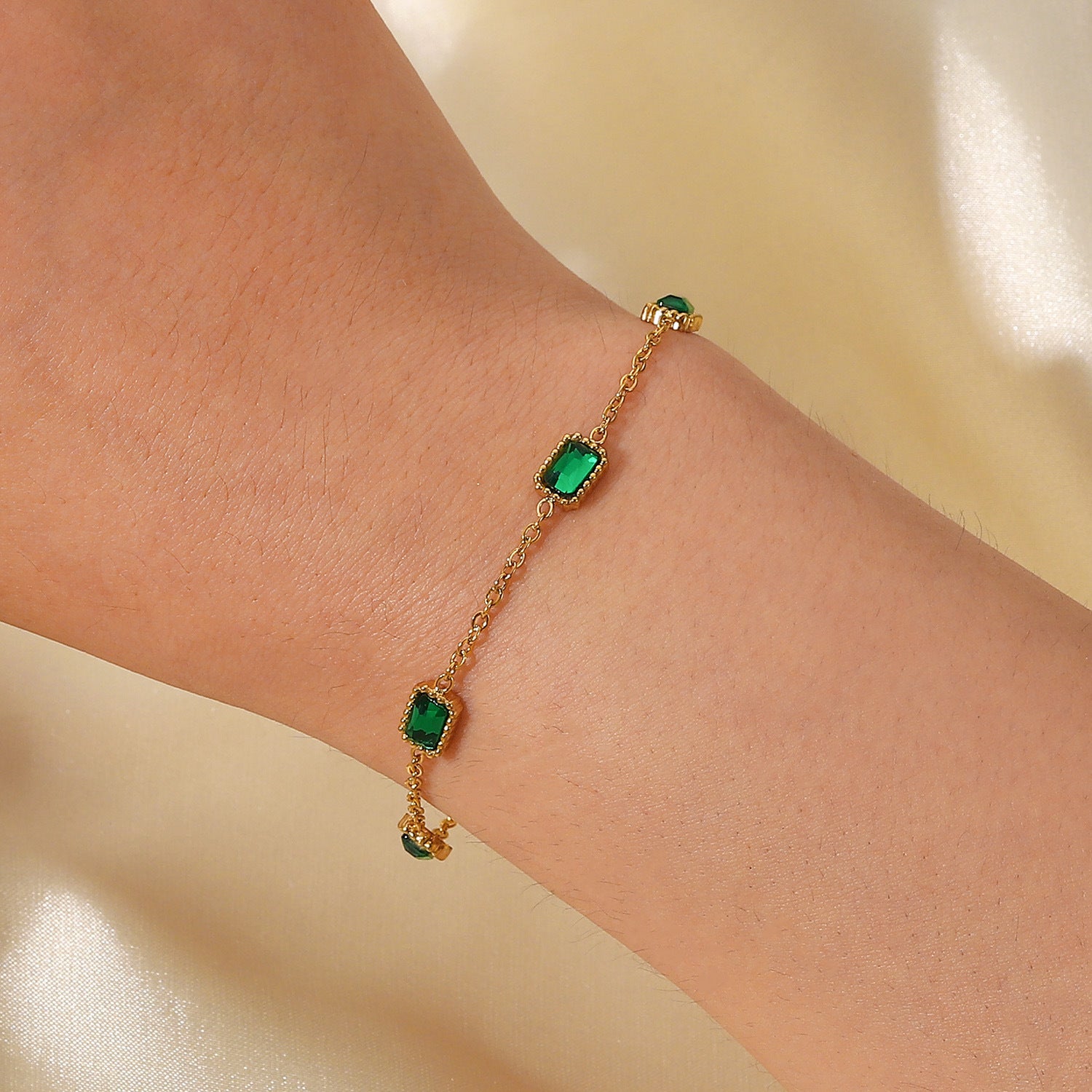 French Titanium Steel Series Zircon Bracelet
