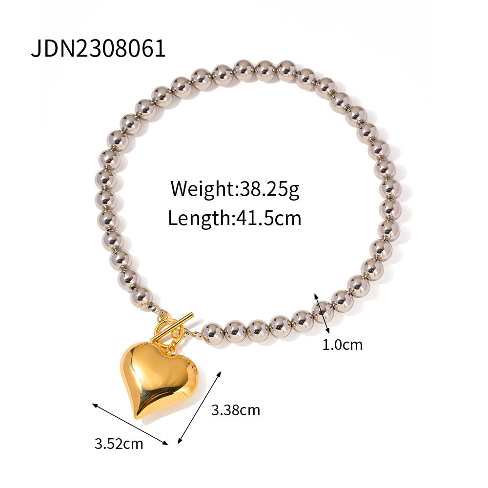 Modern Heart Series – Vintage Classic Love Titanium Steel Necklace