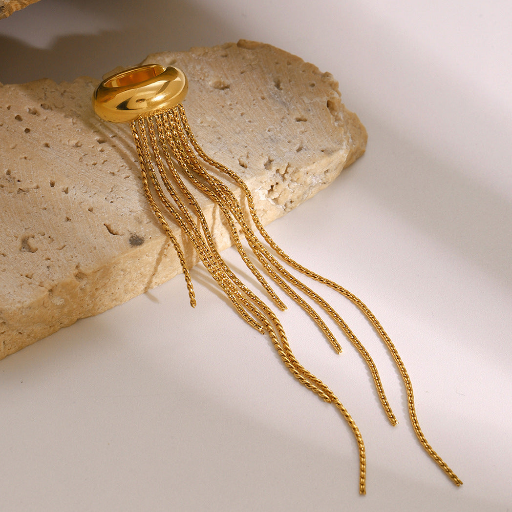 Premium Titanium Steel Tassel Ear Cuff