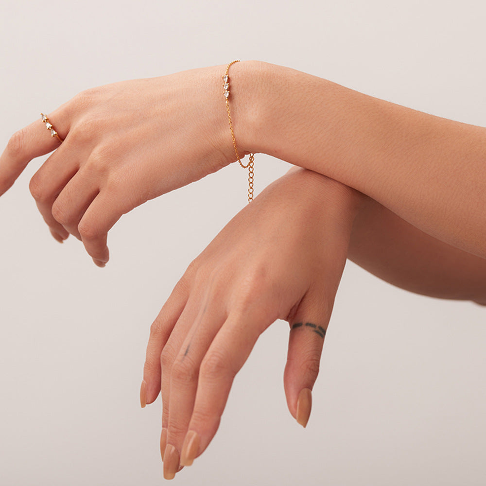 French Titanium Steel Series Zircon Bracelet