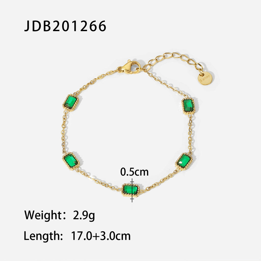 French Titanium Steel Series Zircon Bracelet