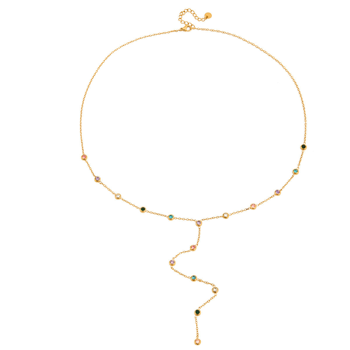 Premium Titanium Steel Crystal Tassel Choker Necklace