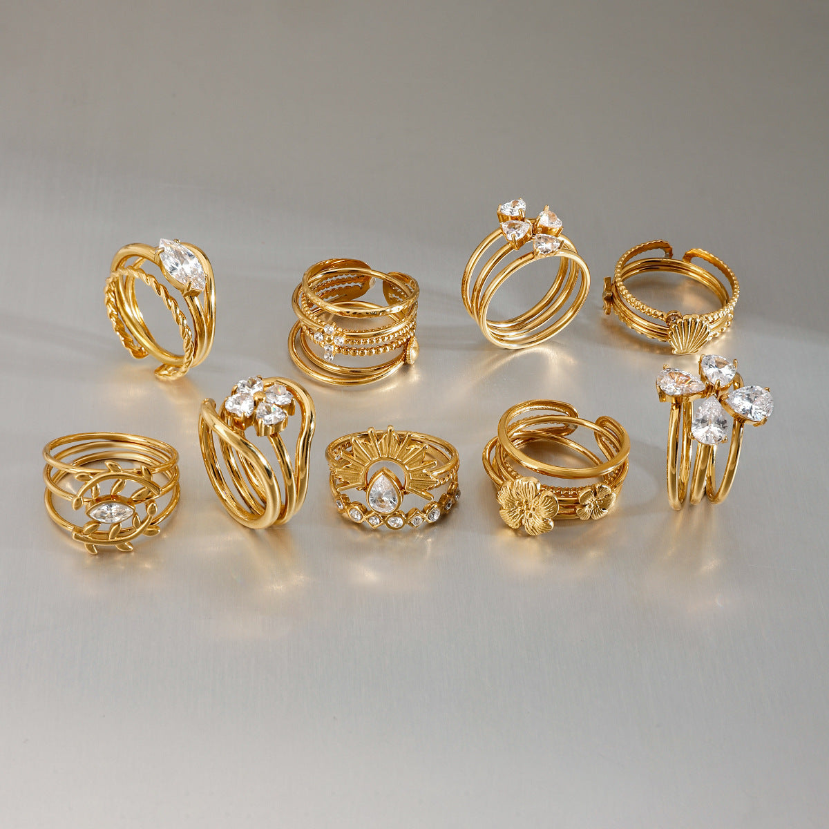 Titanium Steel Stackable Rings Set