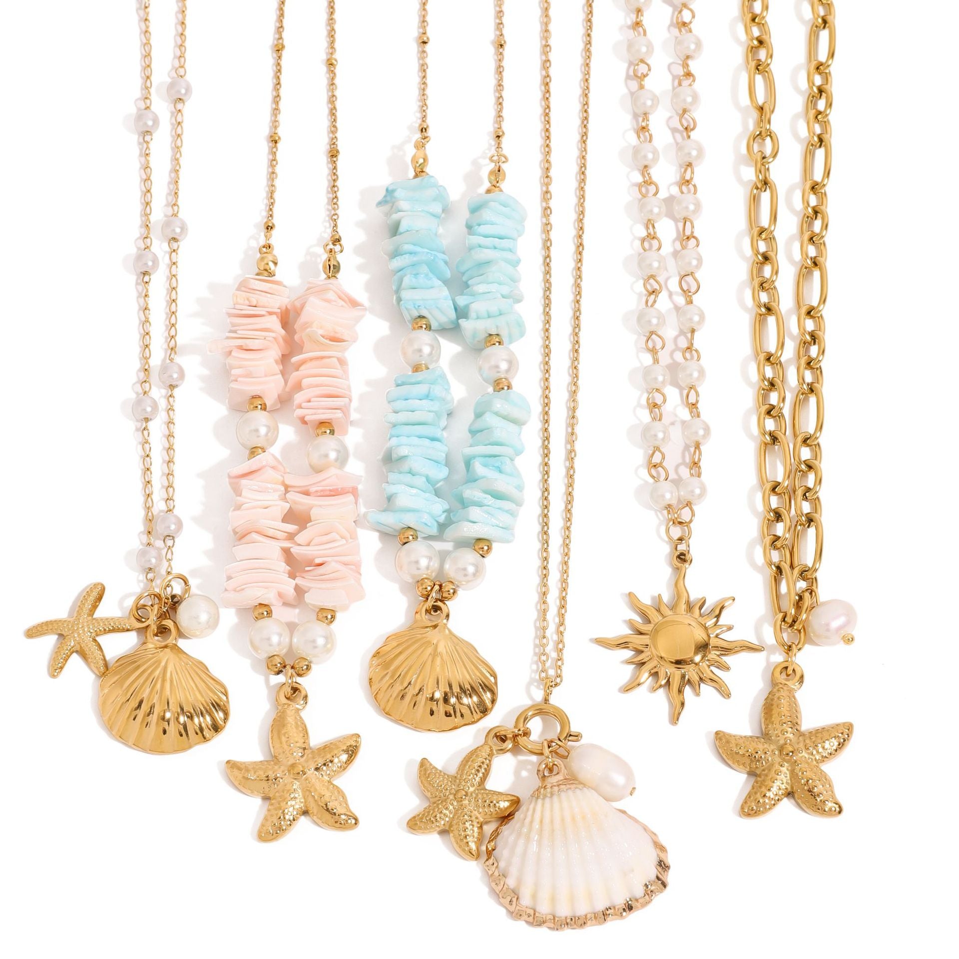 Titanium Steel Series Ocean Shell Pearl Combination Luxury High-end Style