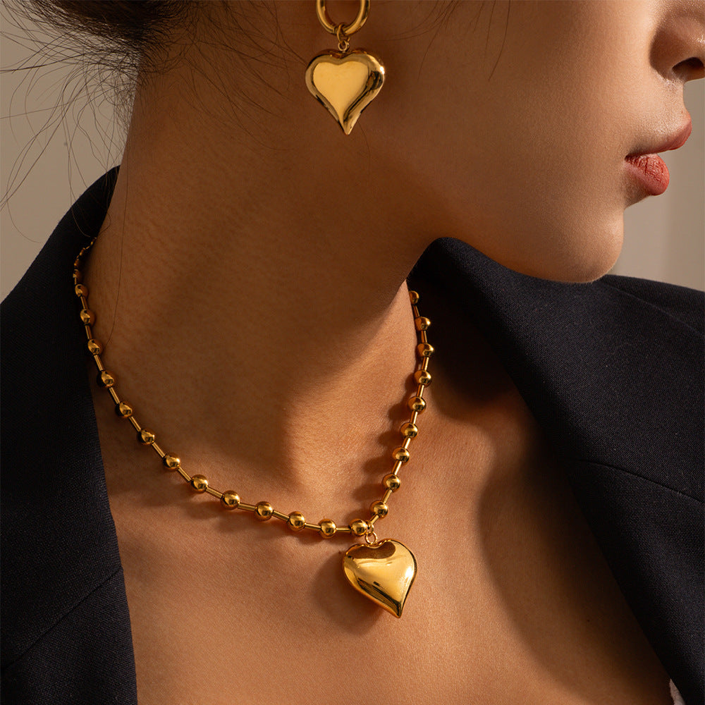 Modern Heart Series – Vintage Classic Love Titanium Steel Necklace