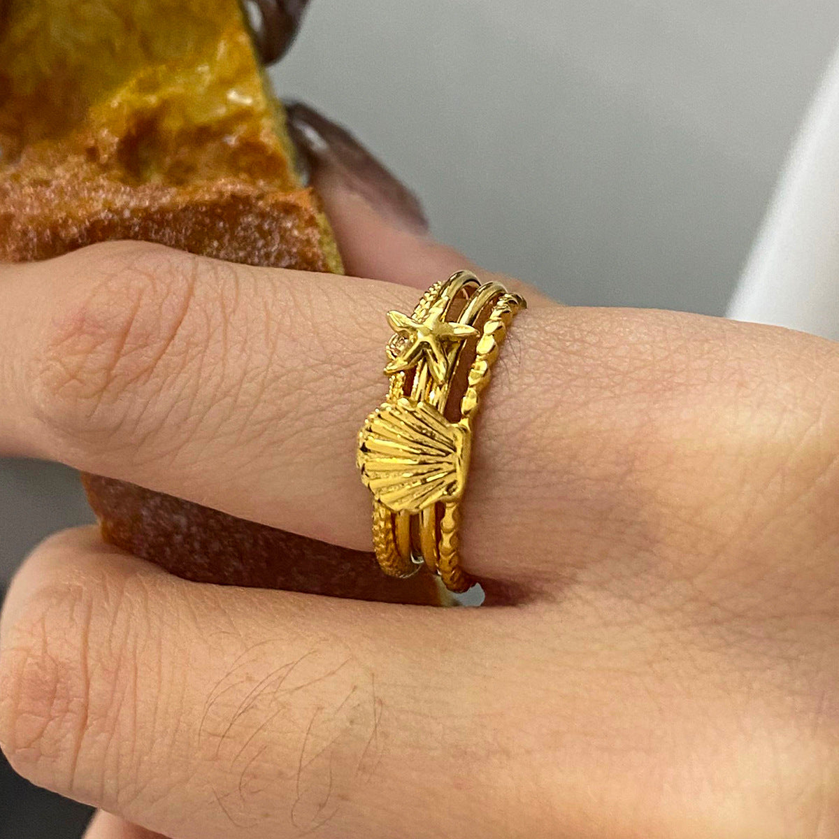 Titanium Steel Stackable Rings Set