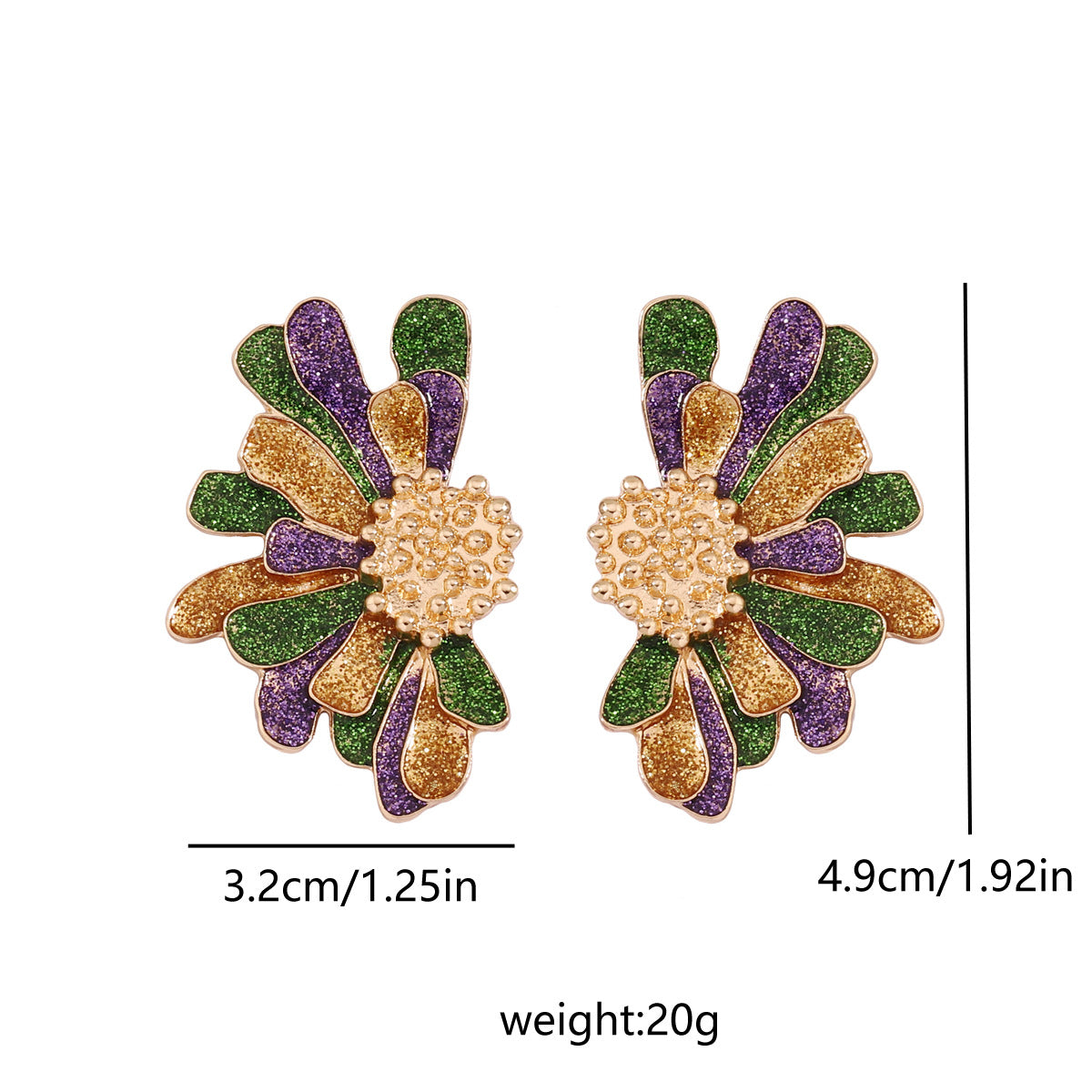 Fiesta Flower Earrings with Jubilant Colors