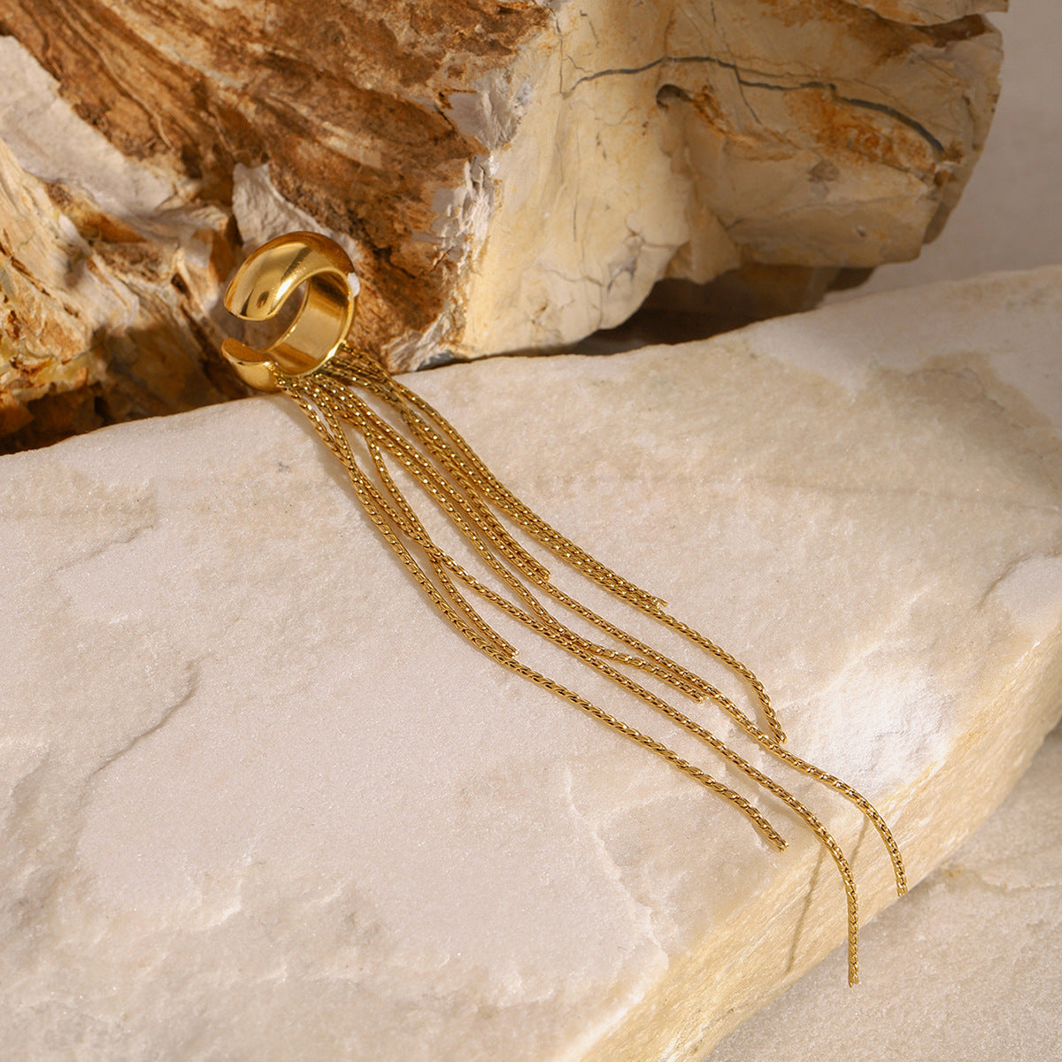 Premium Titanium Steel Tassel Ear Cuff