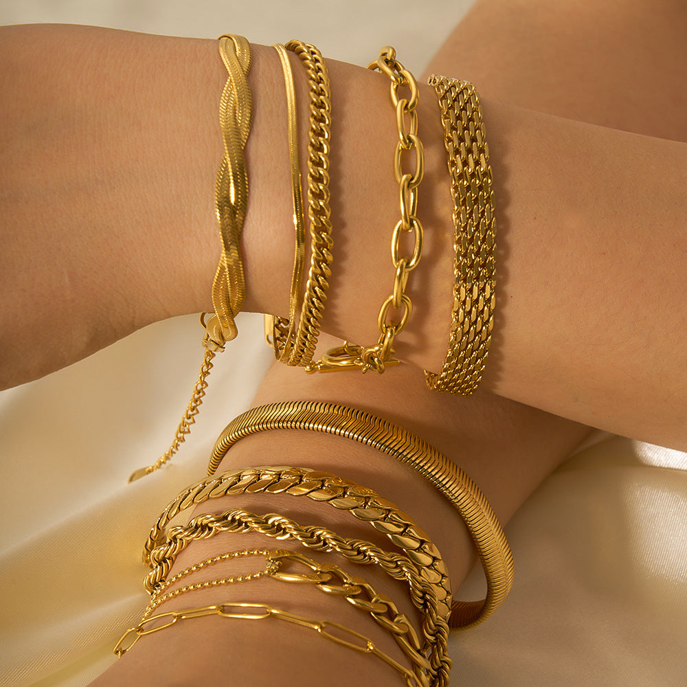Titanium Steel Series Bracelet – INS Style Twisted Design
