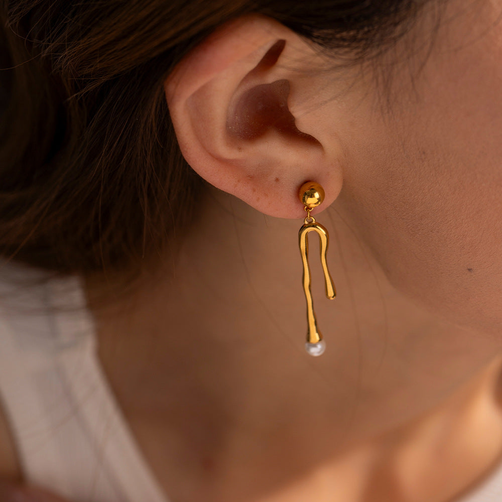 Hypoallergenic Titanium Earrings with 18K Gold & Pearl Accents