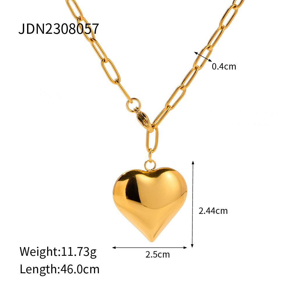 Modern Heart Series – Vintage Classic Love Titanium Steel Necklace
