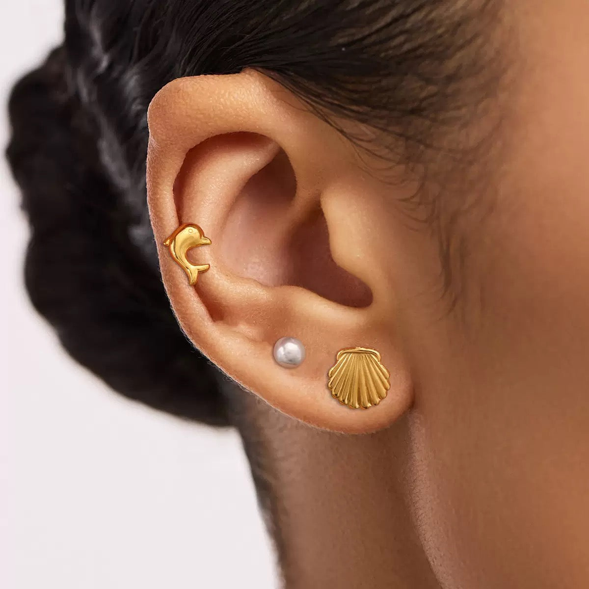 Titanium Steel Series Ocean Shell Pearl Combination Luxury High-end Style