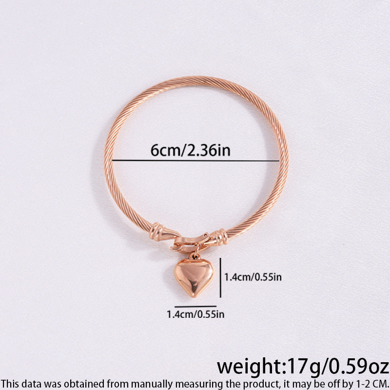 Titanium Steel Series Horseshoe Clasp Heart Bracelet