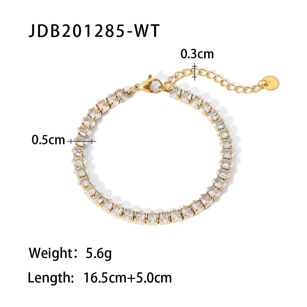 French Titanium Steel Series Zircon Bracelet