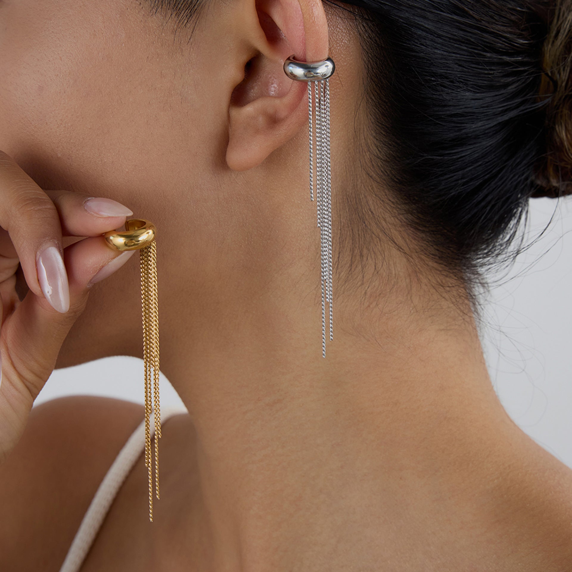 Premium Titanium Steel Tassel Ear Cuff
