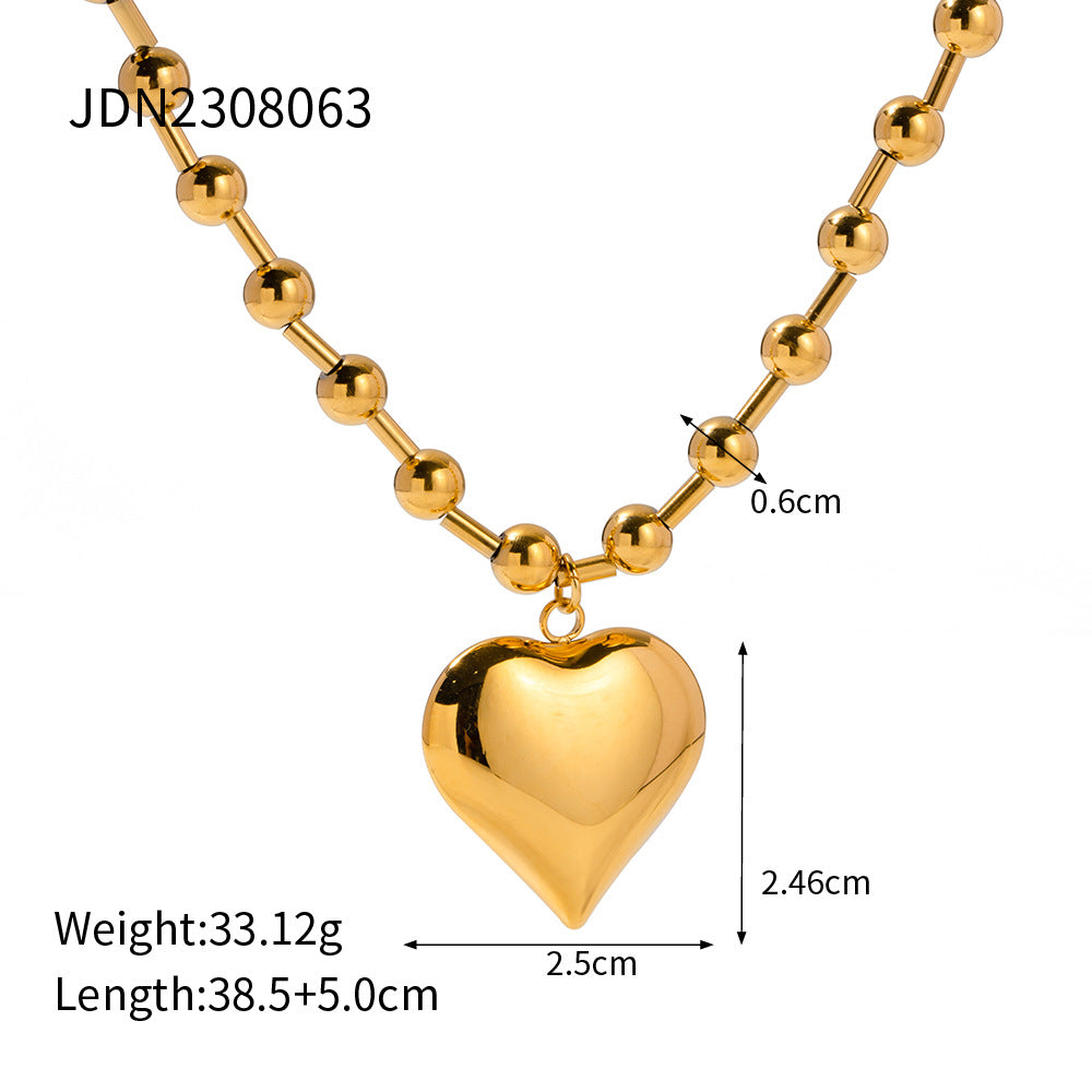 Modern Heart Series – Vintage Classic Love Titanium Steel Necklace