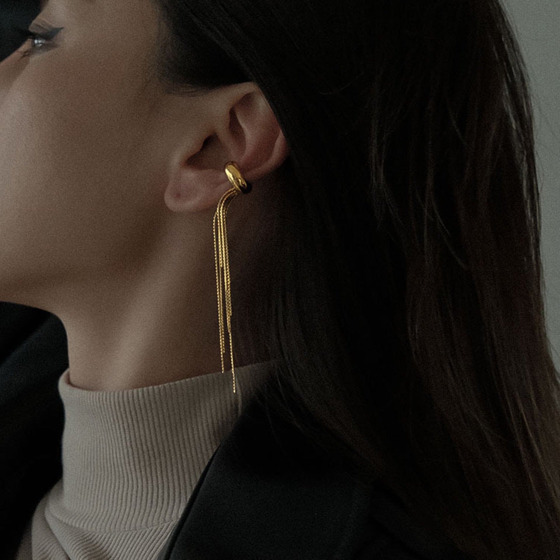 Premium Titanium Steel Tassel Ear Cuff