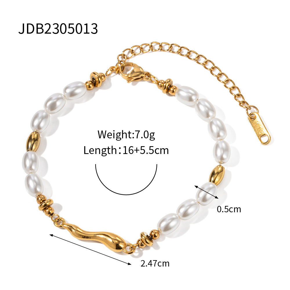 Hypoallergenic Simulated Pearl Bracelet: Cubic Zirconia Embellished, Lobster Clasp