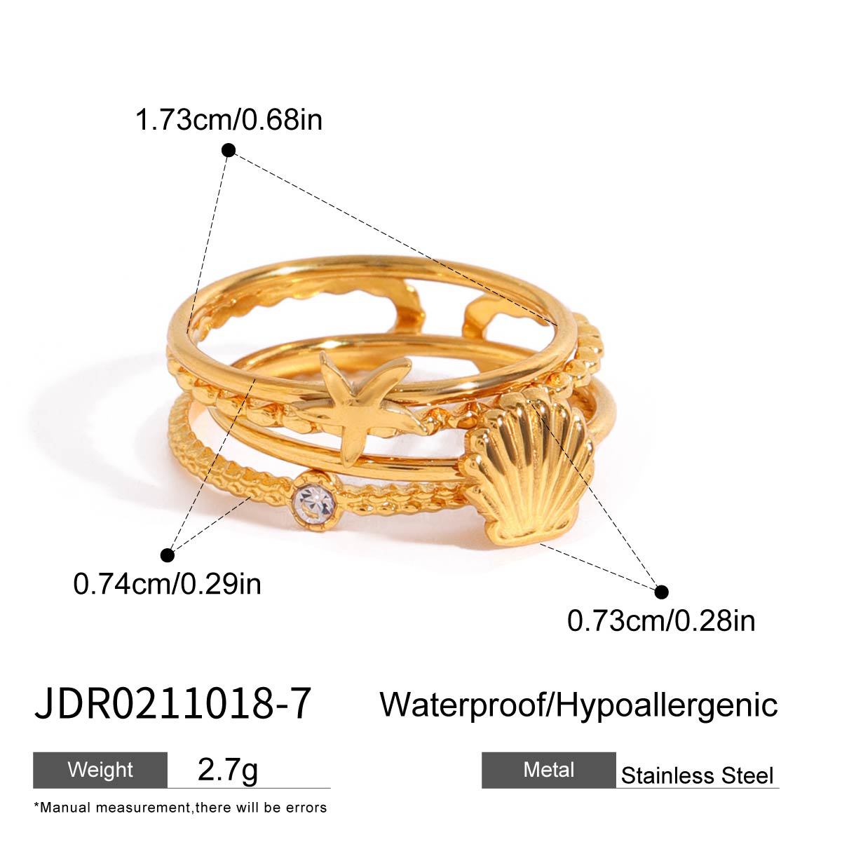 Titanium Steel Stackable Rings Set