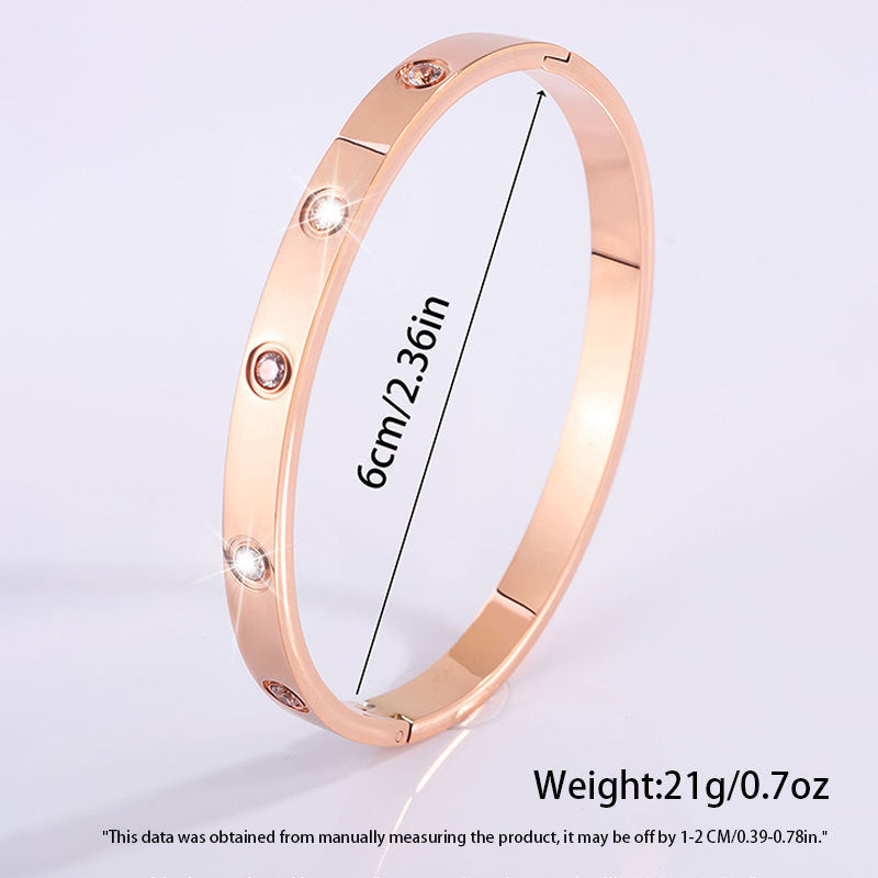 Titanium Steel Series Bracelet Inlaid with Zirconia