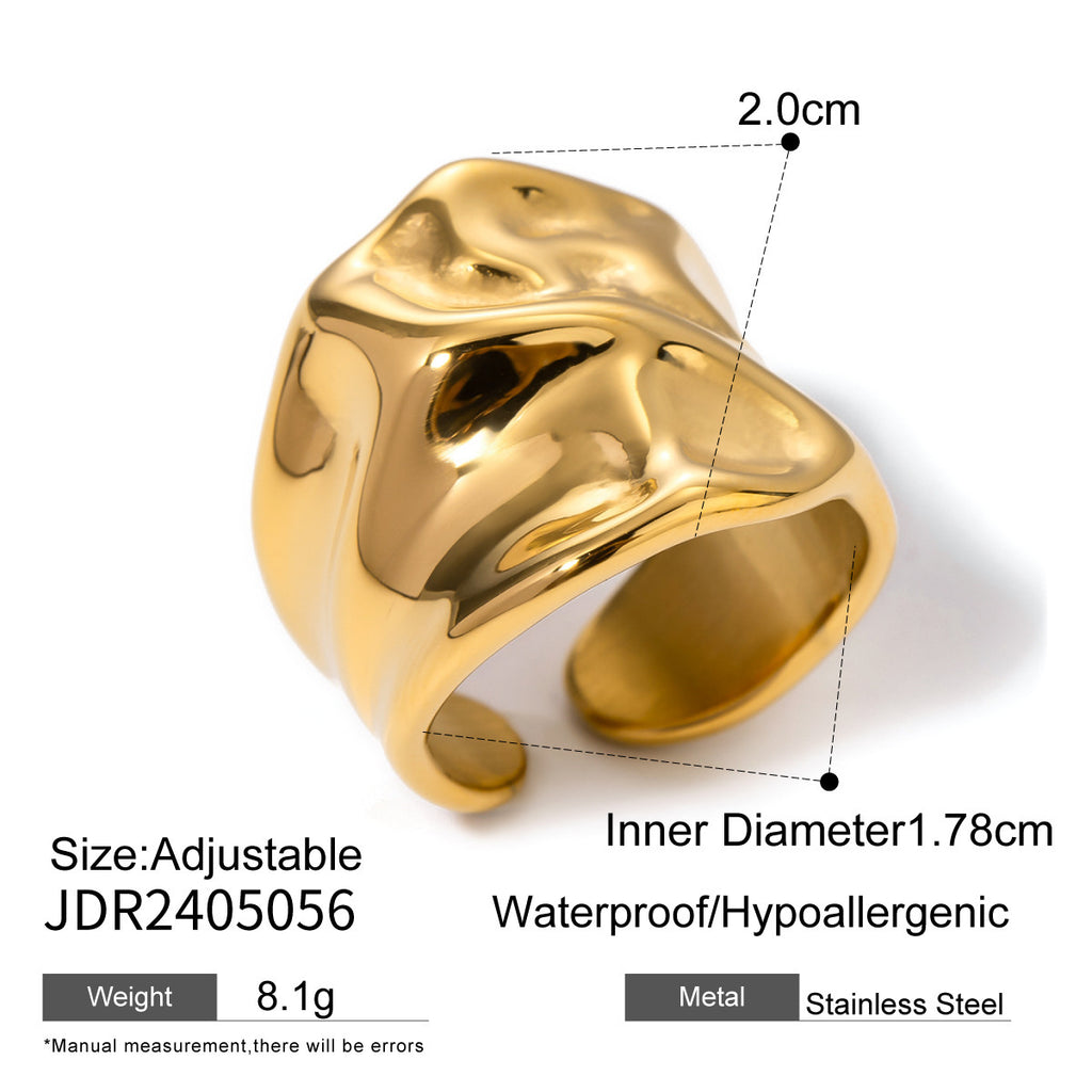 Stainless Steel Gold-Tone Ring Collection - Minimalist Luxury Pearl Ring