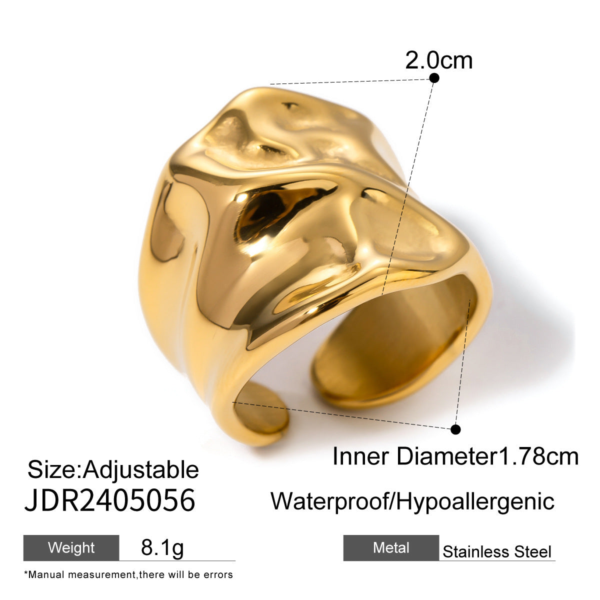 Stainless Steel Gold-Tone Ring Collection - Minimalist Luxury Pearl Ring