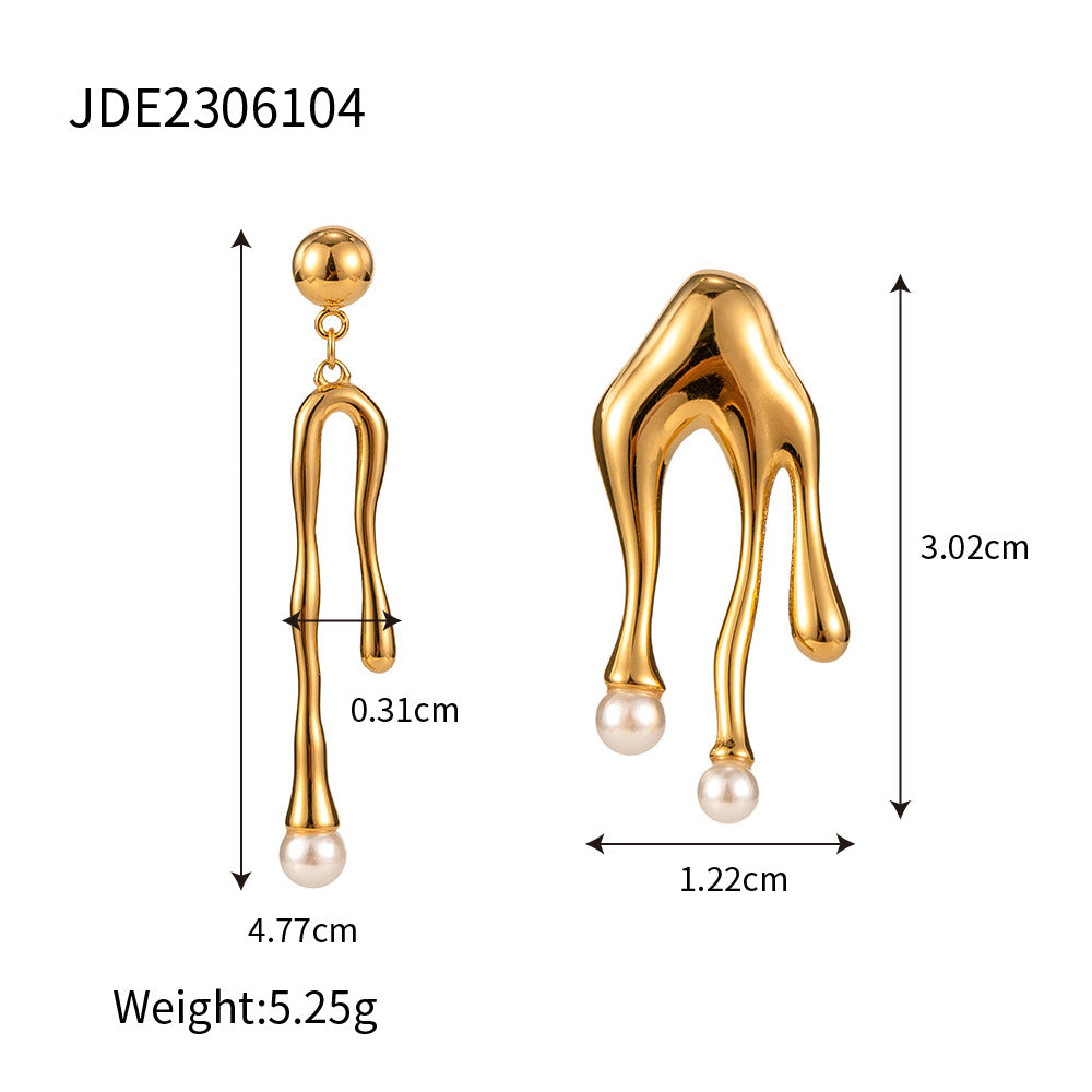 Hypoallergenic Titanium Earrings with 18K Gold & Pearl Accents