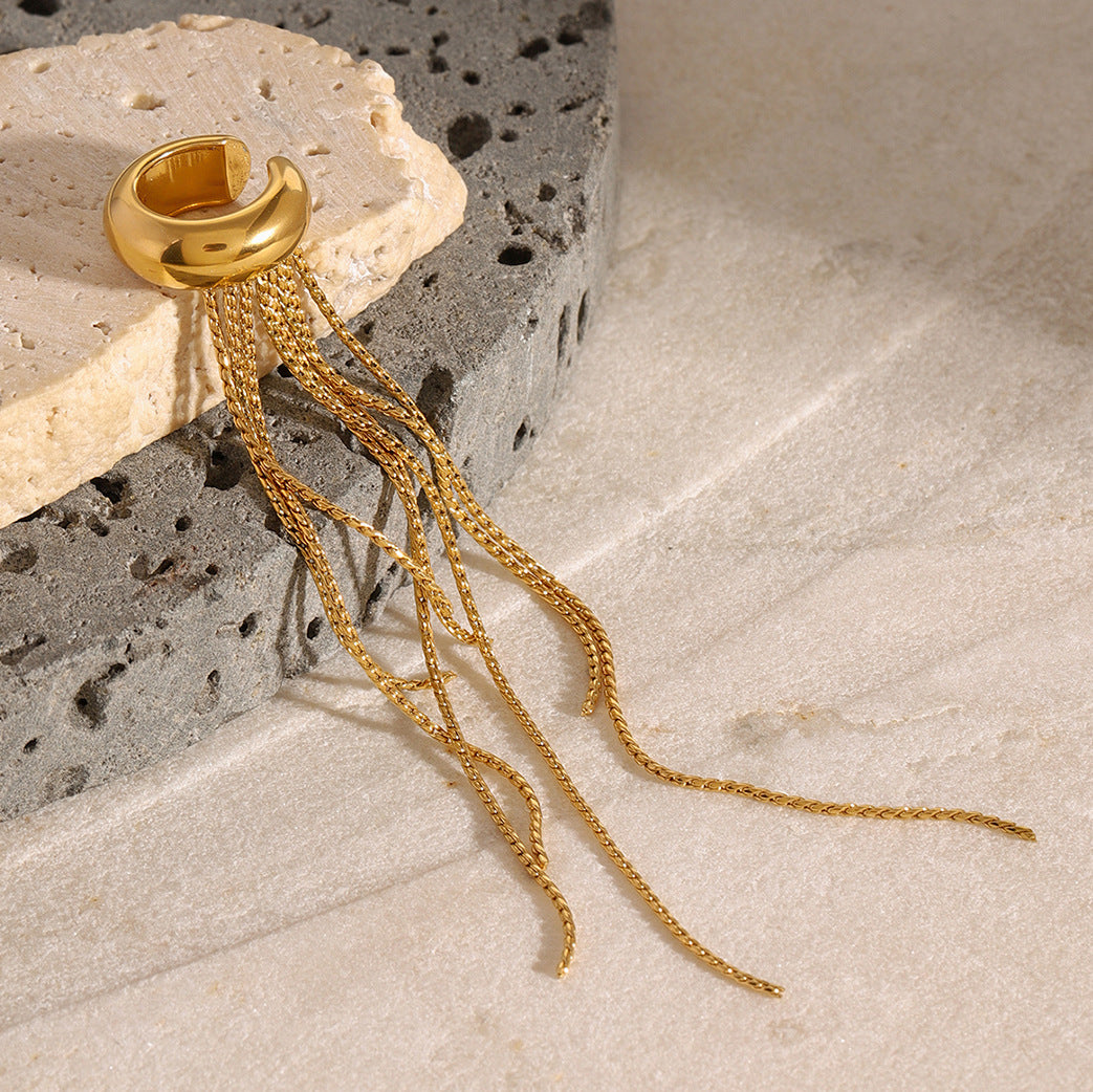 Premium Titanium Steel Tassel Ear Cuff
