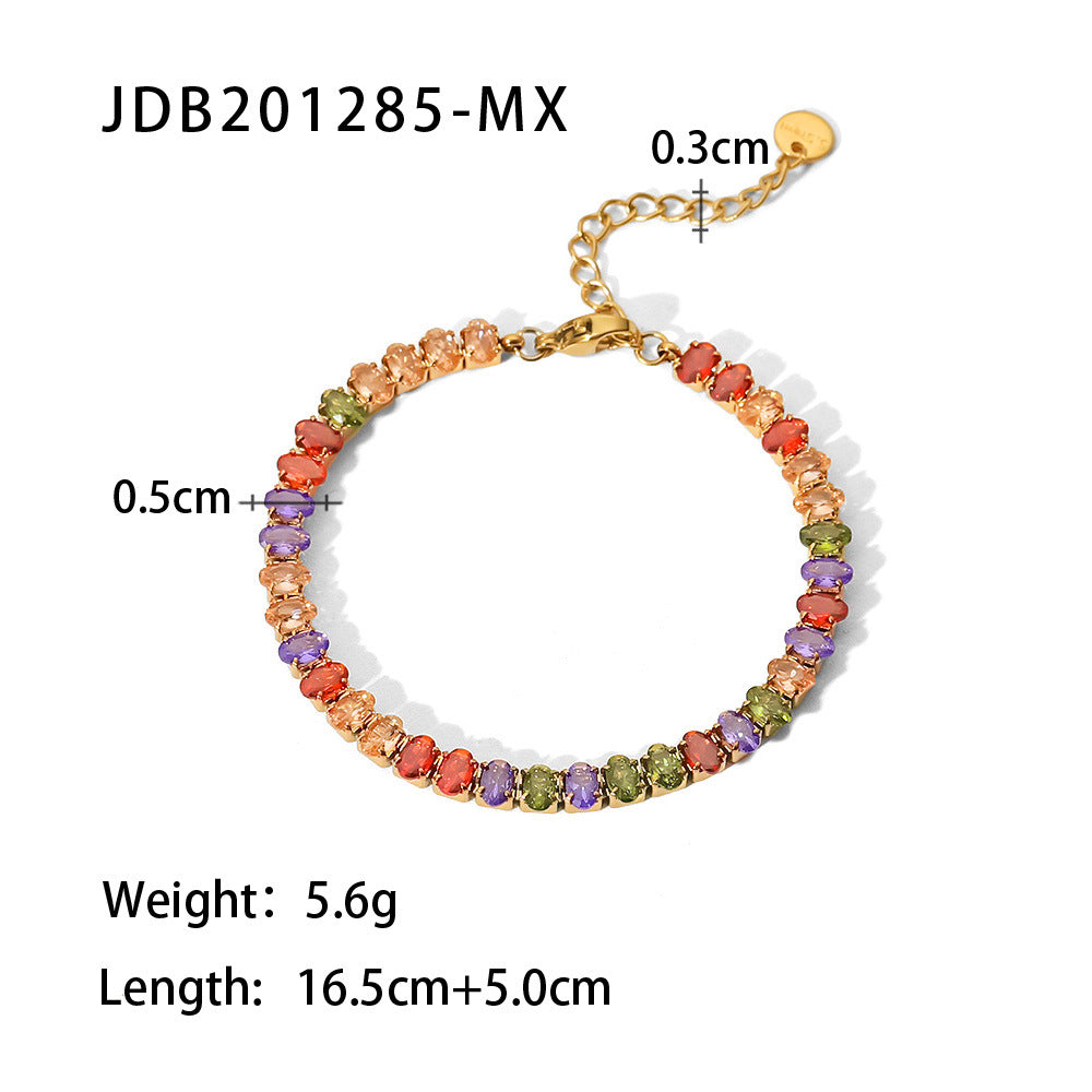 French Titanium Steel Series Zircon Bracelet