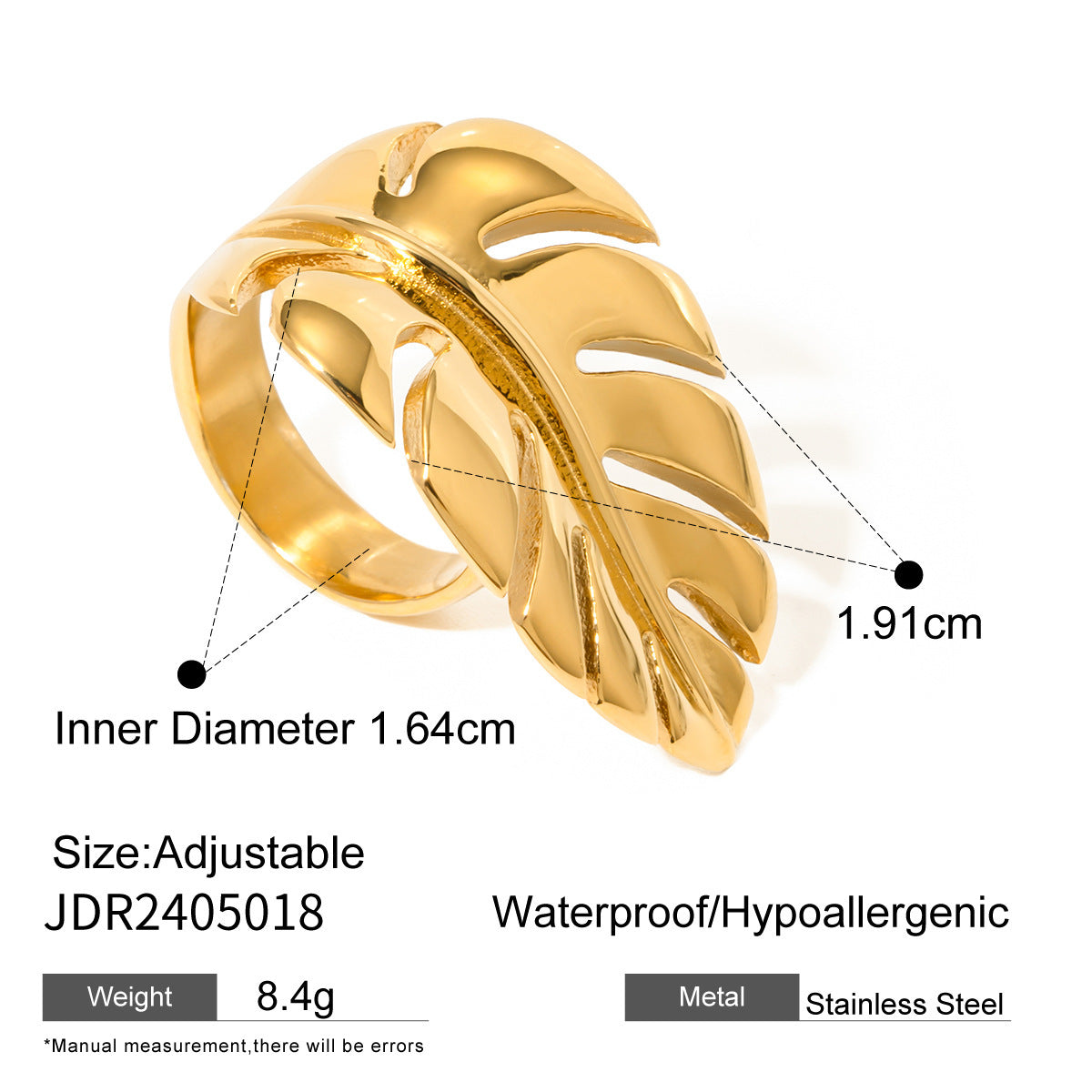 Stainless Steel Gold-Tone Ring Collection - Minimalist Luxury Pearl Ring
