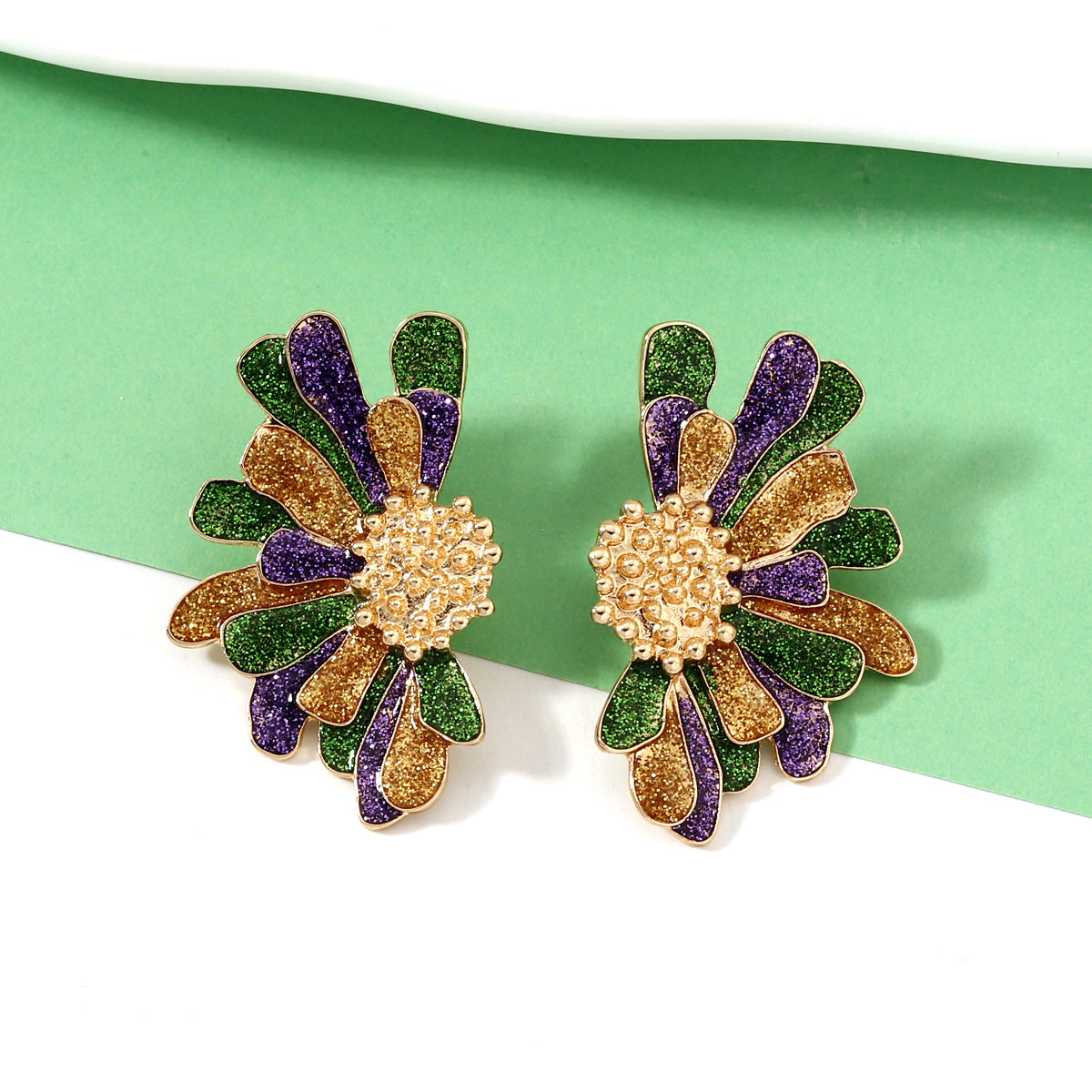 Fiesta Flower Earrings with Jubilant Colors