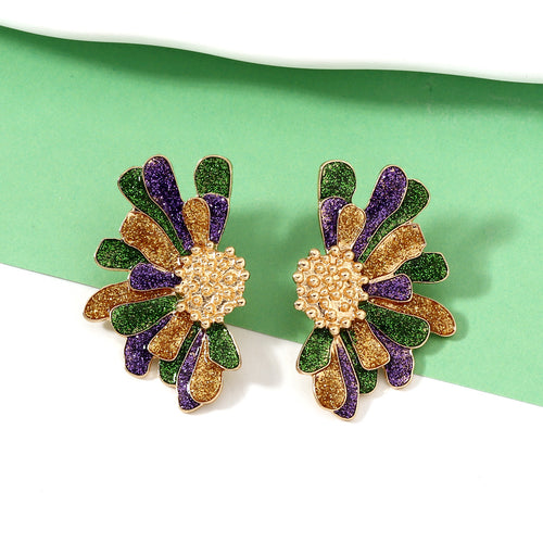 Fiesta Flower Earrings with Jubilant Colors