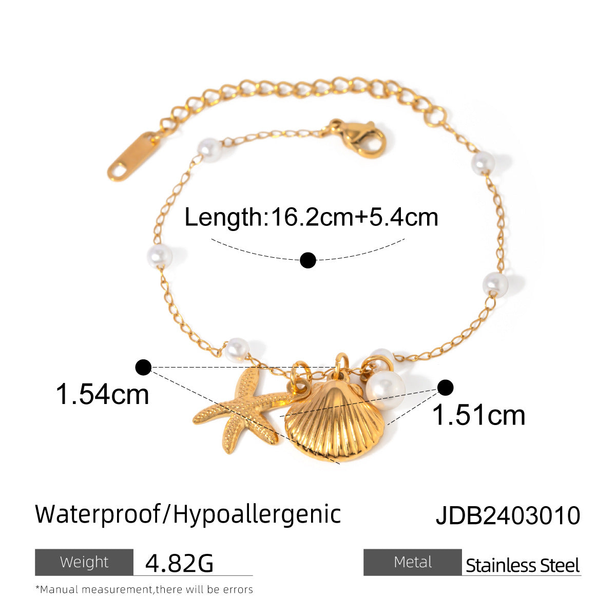 Titanium Steel Series Ocean Shell Pearl Combination Luxury High-end Style
