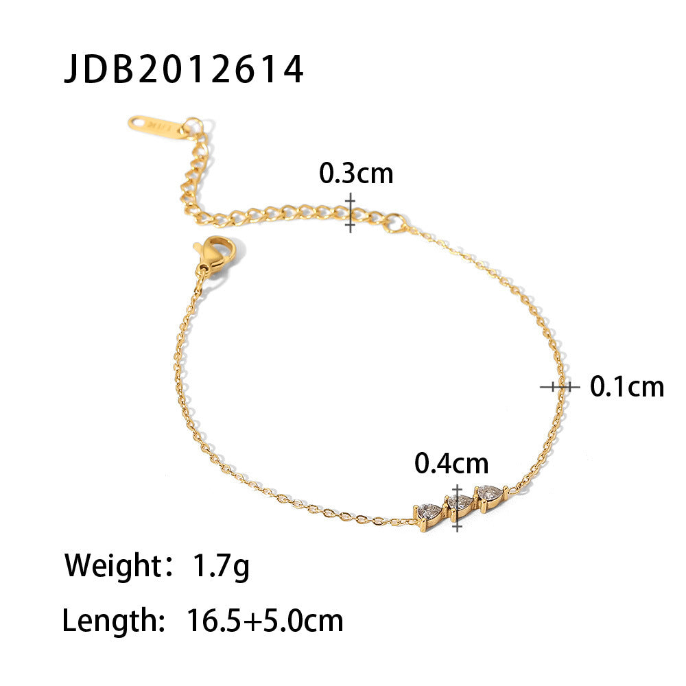 French Titanium Steel Series Zircon Bracelet