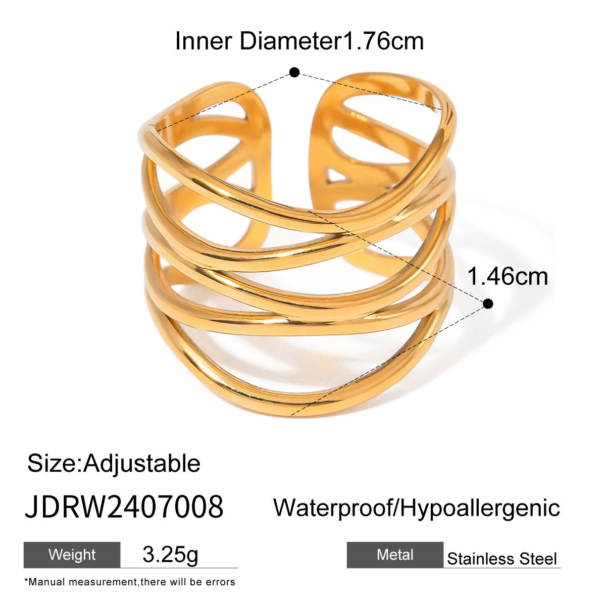 Stainless Steel Gold-Tone Ring Collection - Minimalist Luxury Pearl Ring